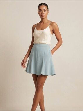 Light Blue A-Line Skirt — Classic Flare